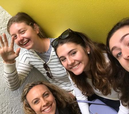 University of Texas at Austin Studio Art BFA alumna Kendall Bradley studying abroad with friends in Mexico City CDMX in faculty led program