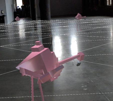 hologram of a flamingo 