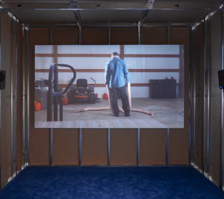 Ryan Hawk exhibition installation view blue at Galveston Arts Center