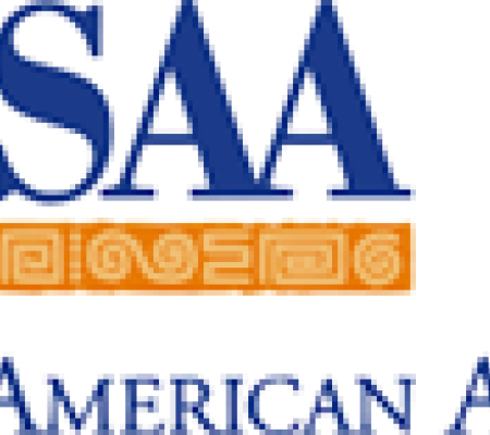 SAA logo of blue and gold type