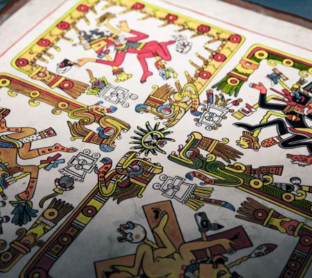 aztec codex image of colorful folio