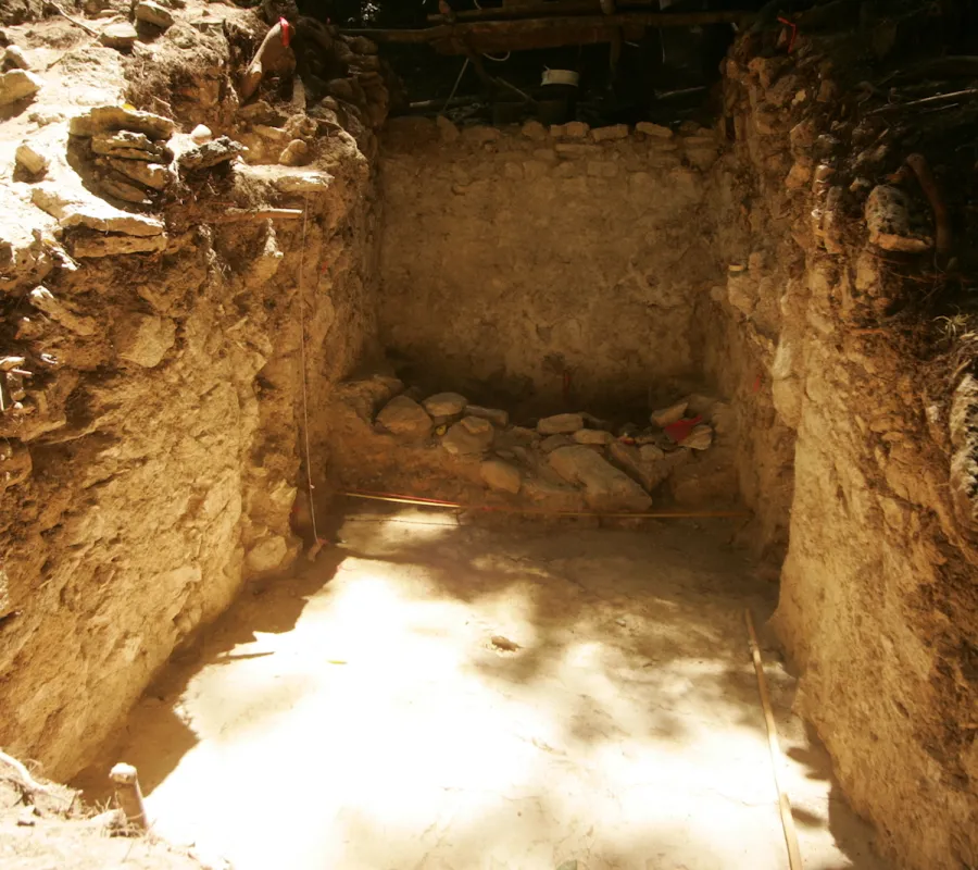 image of a cave with light coming in from the top left