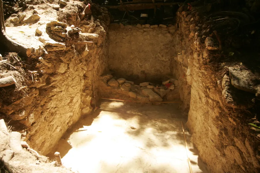 image of a cave with light coming in from the top left