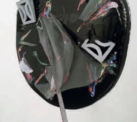 image of collaged work with lots of black ooze