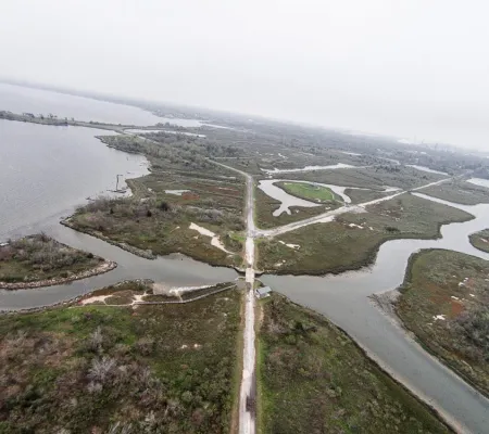aerial image of steve rowels work