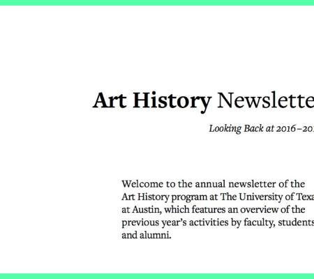 cover image of a PDF document about art history newsletter with green border