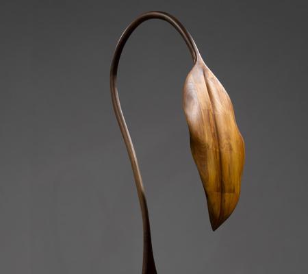 wood sculpture of plant