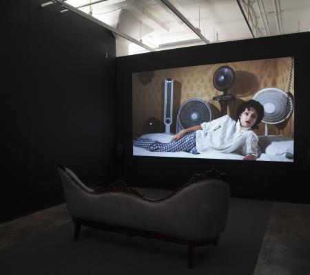 installation view of film of first lady 