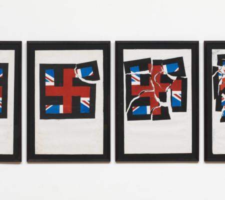 torn up an image of the Union Jack across multiple frames from artist and art historian Eddie Chambers