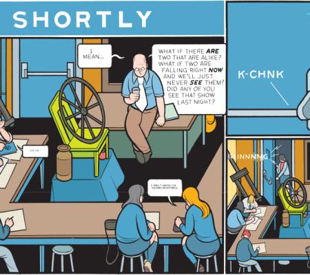 panel from a graphic novel by UT alumnus Chris Ware called Rusty Brown
