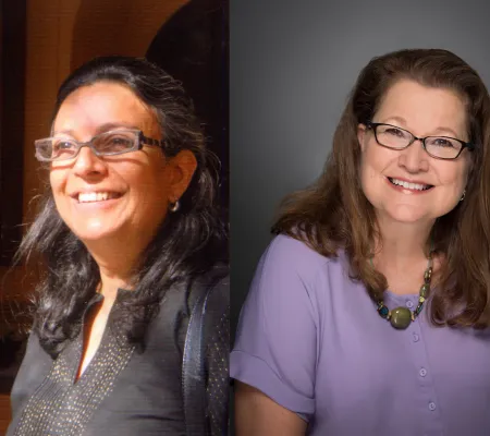 split image of two women 