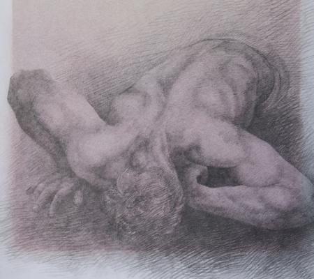 charcoal drawing of figure