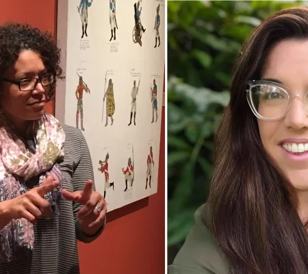 portrait of two arts educators Amelia Kraehe and Sarah Scott Shields who are invited guests to The University of Texas at Austin Department of Art and Art History Art Education Lecture Series in 2021