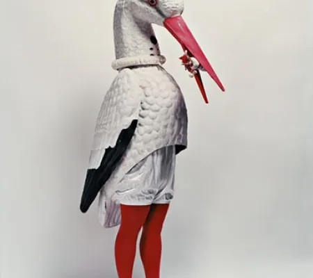 hybrid animal human with bird head