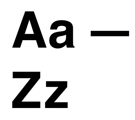 typography with text Aa - Zz