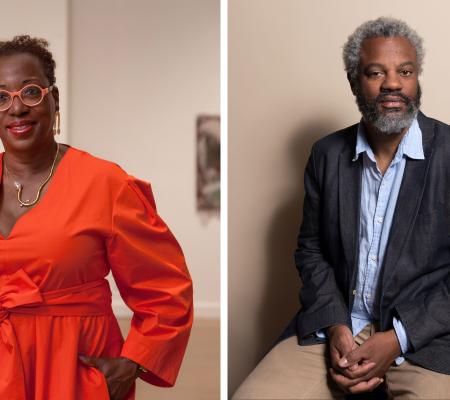 Virginia Museum of Fine Art's Valerie Cassel Oliver and LAX Art's Director Hamza Walker portraits on behalf of the University of Texas at Austin's 2020 Spring Viewpoint Lecture Series at the Department of Art and Art History thumbnail image