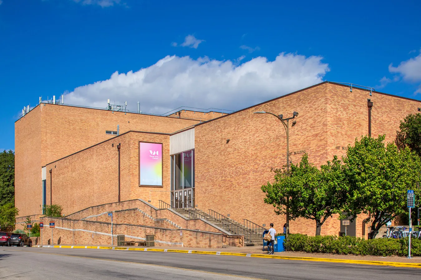 view of Art Building from San Jacinto Blvd