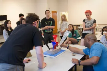 students in class critique