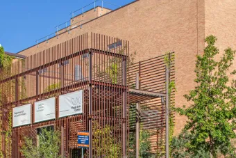 view of Art Building from Trinity Street