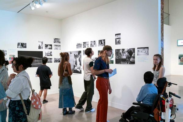 people in gallery during art opening