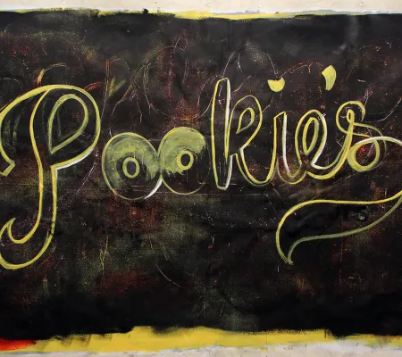 painting on canvas of the word Pookies