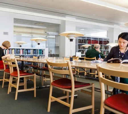 image of multiple people in a library