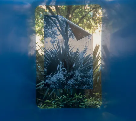 UT Austin's Courtyard Gallery hosts artist Anika Steppe in View from and features the following Keychain viewer pieces with transparent positives