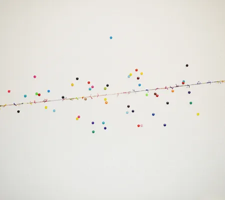 colorful scatter graph mapped on wall