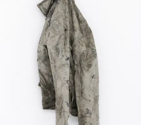 jean jacket dipped in concrete for artist Nikita Gale sculpture