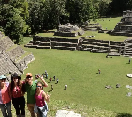 Group of students posing in South America