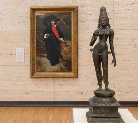 image of sculpture and painting in a museum