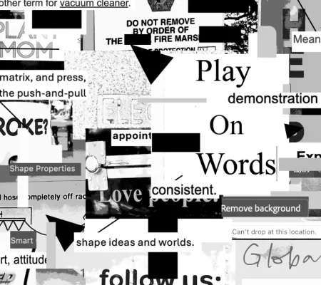 collaged snippets of text