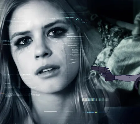 detail of screenshot showing person's face