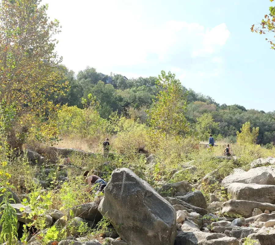 people in landscape at Barton Creek Greenbelt