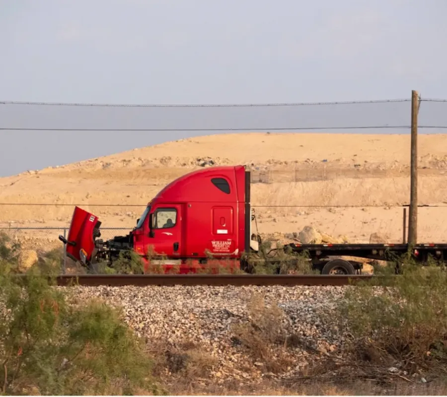 Jason Reed and Barry Stone, "Red Truck" from "Boom and Dust," 2025.